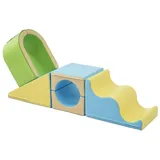 Rutaqian Bunten 6-in-1 Schaumstoff Riesige Bausteine mit magischer Schnalle Spielbauklötze, (Module sind frei kombinierbar,Kreatives Spielen, Bögen, Rutschen) bunt