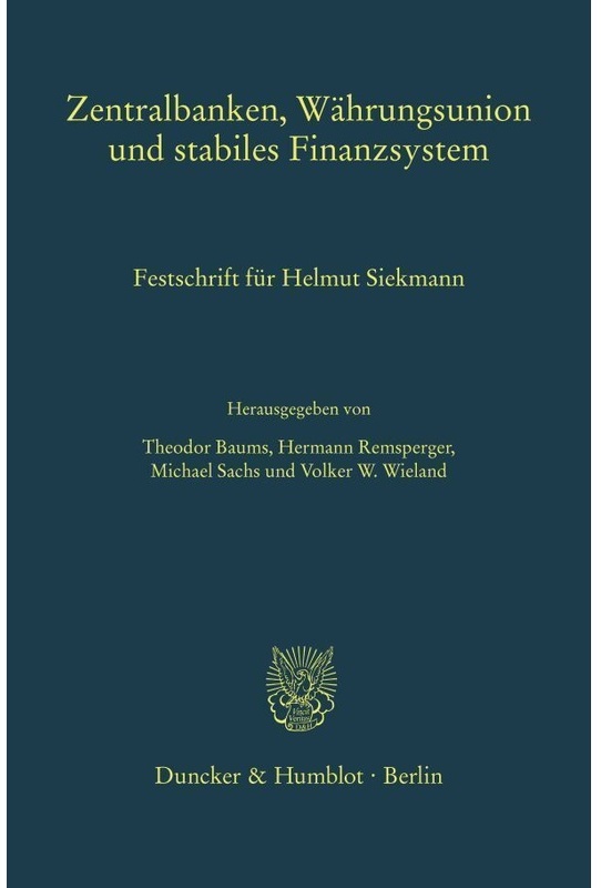 Zentralbanken, Währungsunion Und Stabiles Finanzsystem., Leinen