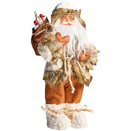 Beliani Weihnachtsmann 37 cm Braun/Weiß