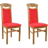 Home affaire Esszimmerstuhl Franz (Set, 2 St), strapazierfähige Microfaser, Gestell Buche natur oder weiß, Holzstuhl rot