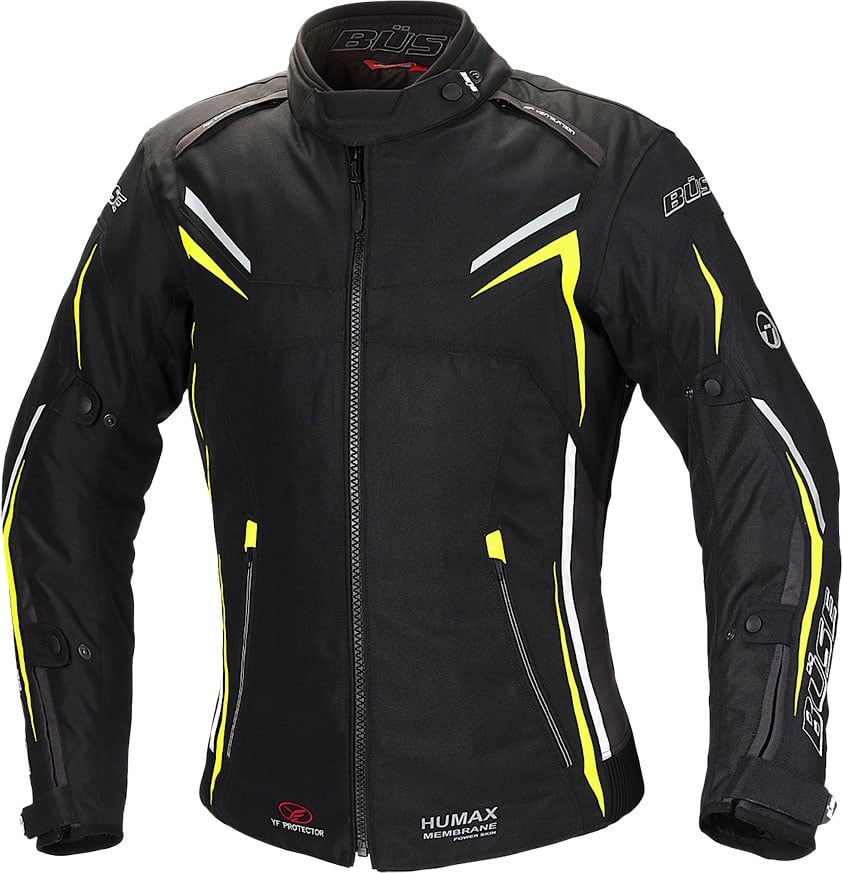 Büse Mugello, Textiljacke Damen - Schwarz/Neon-Gelb/Weiß - 42