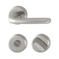 Hoppe Türdrücker Cardiff Rosette WC Edelstahl matt F69 Türgriff Tür Türbeschlag