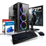 shinobee High End Gaming PC Intel Core i9 11900KF 16 Threads 5.30GHz - GeForce RTX4060 8 GB - 32 GB 3000 MHz DDR4-1 TB M.2 SSD - Windows 11-27-TFT - WLAN - Gamer PC Computer Rechner - 7667