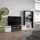 SKRAUT HOME WOHNWAND Wohnzimmer, weiß und schwarz, Elektrokamin,, 310/35/186cm