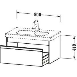 Duravit Ketho 80x45,5cm, leinen, 1 Auszug, wandhängend