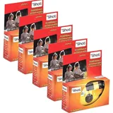 5X 1A Photo PORST Einwegkamera/Hochzeitskamera/Partykamera Edition Topshot in rot/orange (27 Fotos, mit Blitz und Batterien, 5er Pack)