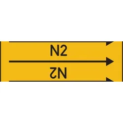 Rohrleitungskennzeichen Stickstoff N2 - 33000x90 mm Folie selbstklebend