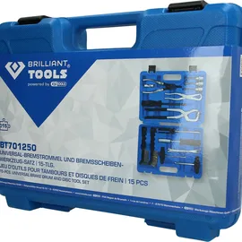 BRILLIANT TOOLS Universal-Bremstrommel und Bremsscheiben-Werkzeug-Satz, 15-tlg.