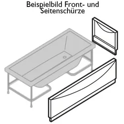 mit Frontschürze und Seitenschürze HPL Laminat Grain