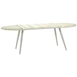 JV Möbel Gartentisch Oval 110 x 75 x 220 cm Weiß
