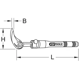 KS Tools Teleskop Gelenk-Rollkopf-Hebeleisen 325-460 mm