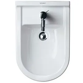 Duravit Starck 3 Wand-Bidet mit Überlauf + 1 Hahnloch Durafix