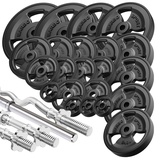 Marbo Sport Hantelstangen gummierte Tri-Grip Hantelscheiben Set 172 kg - Marbo Sport