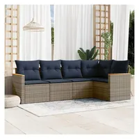 vidaXL Gartensofa-Set 5-tlg. grau