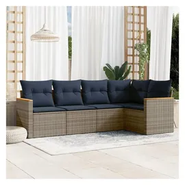 vidaXL Gartensofa-Set 5-tlg. grau