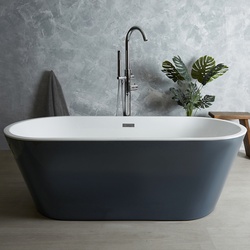 Doppelseitige Freistehende Badewanne 1695mm x 750mm Steingrau Modern - Witton, von Hudson Reed