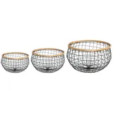 IDIMEX Aufbewahrungskorb LOU (Set), Metallkorb 3er Set aufbewahrungskorb schwarz rattan schwarz