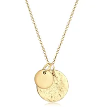Elli Halskette Plättchen Organic Look 925 Silber / Gold