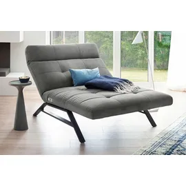 KAWOLA Relaxliege AMERIVA Polyester 120 x 110 x 158 cm Silber mit Kissen und Kopfteil