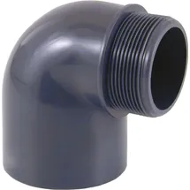 Powerhaus24 PVC Winkel 90 Grad D 50 mm auf 1 1/2 Zoll AG