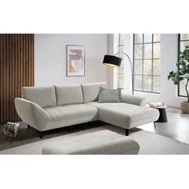 exxpo - sofa fashion Ecksofa EXXPO - SOFA FASHION "Bellini, Materialmix oder komplett Struktur, Breite 268cm, bequem", linen, B:260cm H:92cm T:187cm, Sofas, Ecksofa, bequem und modern, Chenille-Struktur Bezug, L-Form