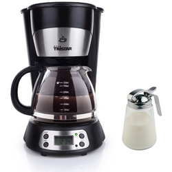 Setpoint Filterkaffeemaschine, 0.75l Kaffeekanne, Permanentfilter, 8 Tassen mit Glaskanne Permanentfilter & Zeitschaltuhr & Milchkännchen schwarz