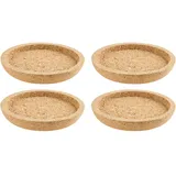 LEONARDO Untersetzerset Gocce, Braun, Holz, 4-teilig, Kork, rund, 6.4x1.0x6.4 cm, Wohntextilien, Tischwäsche, Untersetzer