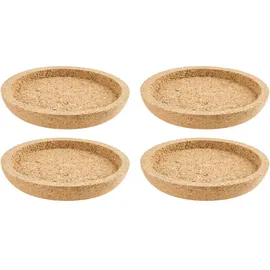 LEONARDO Untersetzerset Gocce, Braun, Holz, 4-teilig, Kork, rund, 6.4x1.0x6.4 cm, Wohntextilien, Tischwäsche, Untersetzer