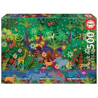 Educa 19245, Dschungel, 500 Teile Puzzle für Erwachsene und Kinder ab 10 Jahren, Illustration, Naturpuzzle