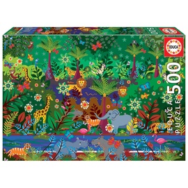 Educa 19245, Dschungel, 500 Teile Puzzle für Erwachsene und Kinder ab 10 Jahren, Illustration, Naturpuzzle