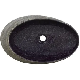 vidaXL Aufsatzwaschbecken Lila und Grau Oval 59x40x14 cm Keramik