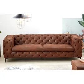 Riess-Ambiente Chesterfield Sofa Mikrofaser 3-Sitzer Braun