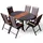 aleos Gartengarnitur Ausziehtisch 120-160 x 75 cm Grau