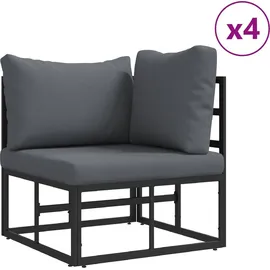 vidaXL Garten-Lounge-Set 9-tlg. schwarz