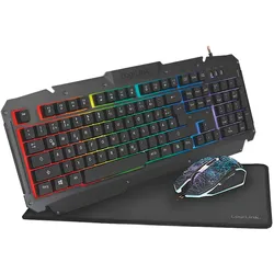 LogiLink Gaming Combination Set - Set aus Tastatur, Maus und Mauspad