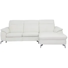 vente-unique Relaxsofa Ecksofa Leder - Ecke Rechts - Elfenbein - LISMORE