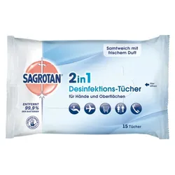 SAGROTAN 2in1 Desinfektions-Tücher 15 St Tücher