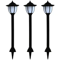 vidaXL Outdoor Solarleuchten 3 Stück LED Schwarz
