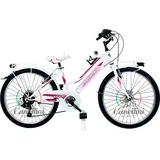 biciclette canellini Kinderfahrrad Mtb 24 Lincy 6V Canellini – 24“ (Weiß/Rosa)