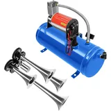 Druckluft Kompressor, 46X20.5X24Cm Luftkompressor 6 Liter + 4 Schlauch Horn Silb