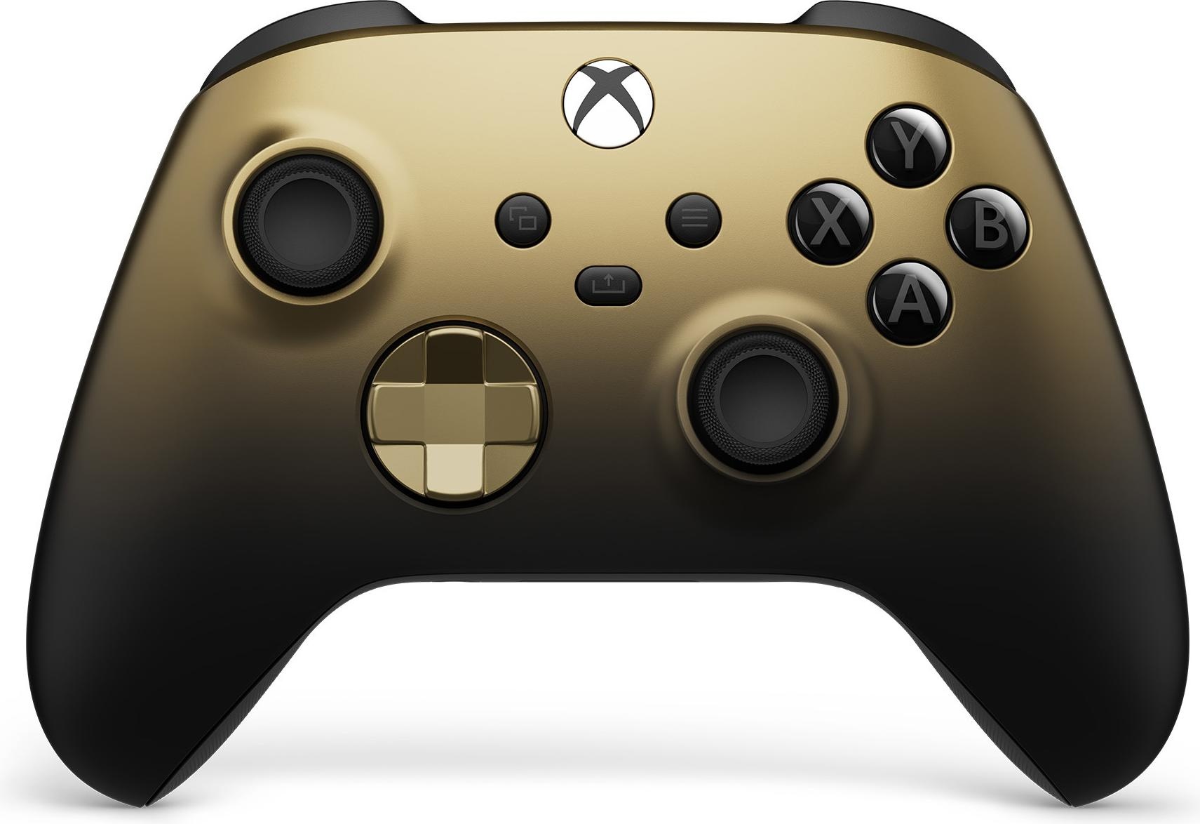 Microsoft Gold Shadow Controller  (Special Edition) (Xbox Series S, Xbox One S, Xbox One X, Xbox Series X, PC), Gaming Controller, Gold, Schwarz