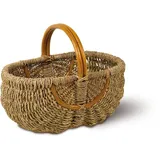 Einkaufskorb oval, natur, T 38cm x B 26cm x H 19/31cm