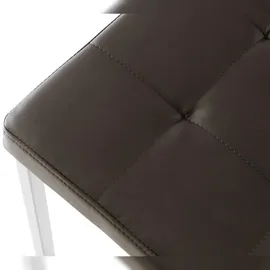 CLP 2er Set Edelstahl Sitzhocker Barci braun