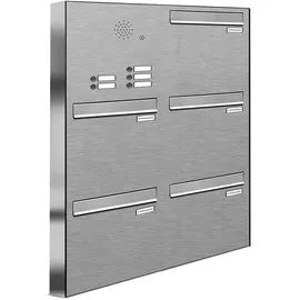 AL Briefkastensysteme Durchwurfbriefkasten Edelstahl Silber