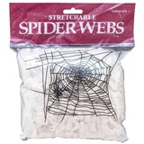 Europalms Halloween Spinnennetz synthetisch, weiss, 50g UV-aktiv inkl. 2 Kunststoffspinnen