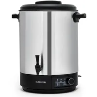Klarstein Einkochautomat mit Hahn, 40L Glühweinkocher, Edelstahl-Glühweinkocher mit Zapfhahn, Großer Heißwasserspender, 2500W Einkochautomat für Getränke & Speisen, Elektrischer Einkochtopf 30-100°C