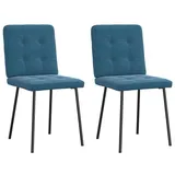 vidaXL Esszimmerstühle 2 Stk. Blau Samt