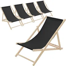 ECD Germany Gartenliege 117 x 52 x 83 cm Schwarz