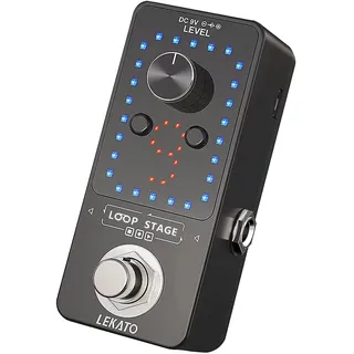 LEKATO Gitarre Loop Effektpedal mit 9 Schnallen Integrierte Stimmgerät Loop Station Max 40 Minuten Aufnahmezeit Elektrische Gitarre Looper für Bass-Tastatur