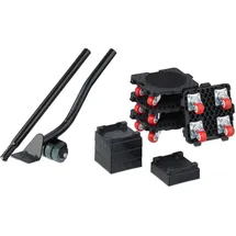 Relaxdays Möbelheber und Möbelroller Set, Transportrollen Möbel, bis 300 kg, 4 Aufsätze, Möbelverschieber, schwarz/rot